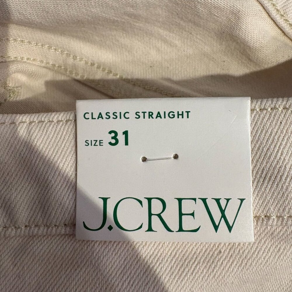 J. Crew High-Rise Straight Leg Jeans in Natural Cream - Picture 5 of 7